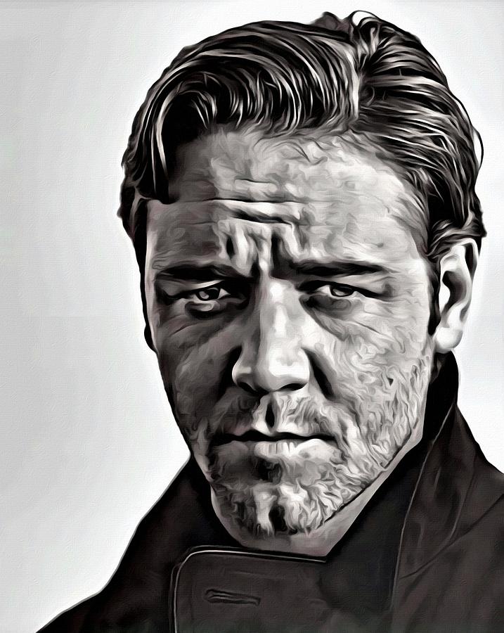 Russell Crowe Portrait Painting by Florian Rodarte