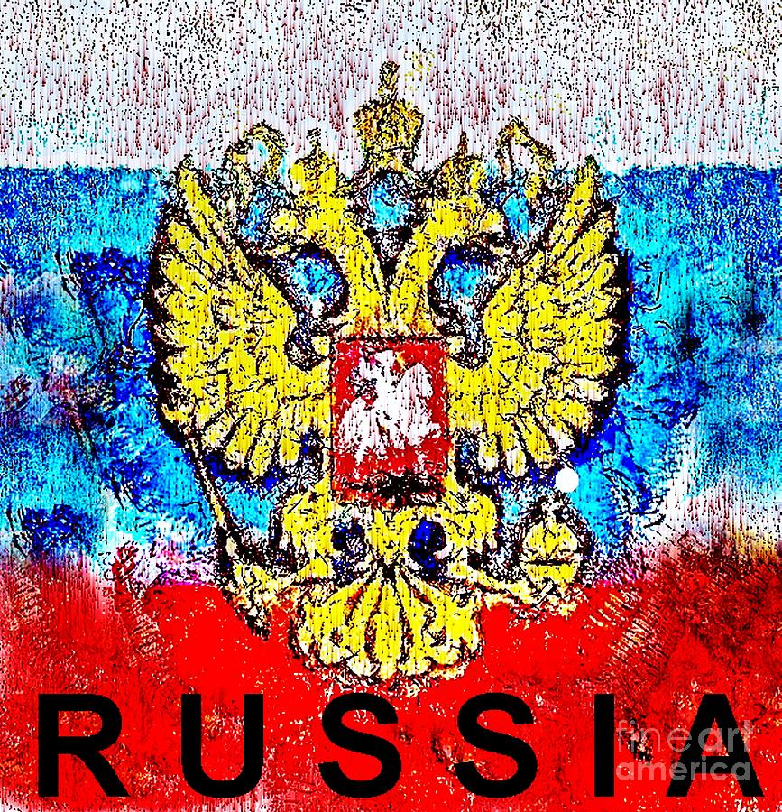 City Drawing - Russia Flag by Yury Bashkin