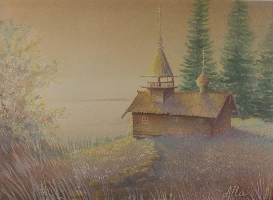 Russian Chapel Painting by Alla Parsons