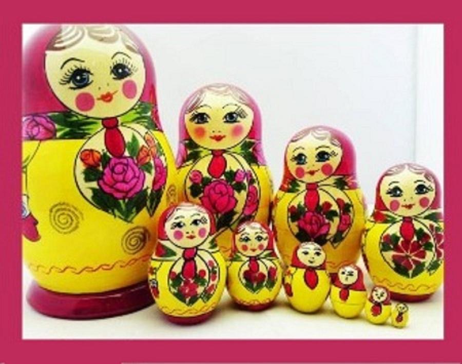Doll Mixed Media - Russian Dolls Matryoshka  by Krystal M