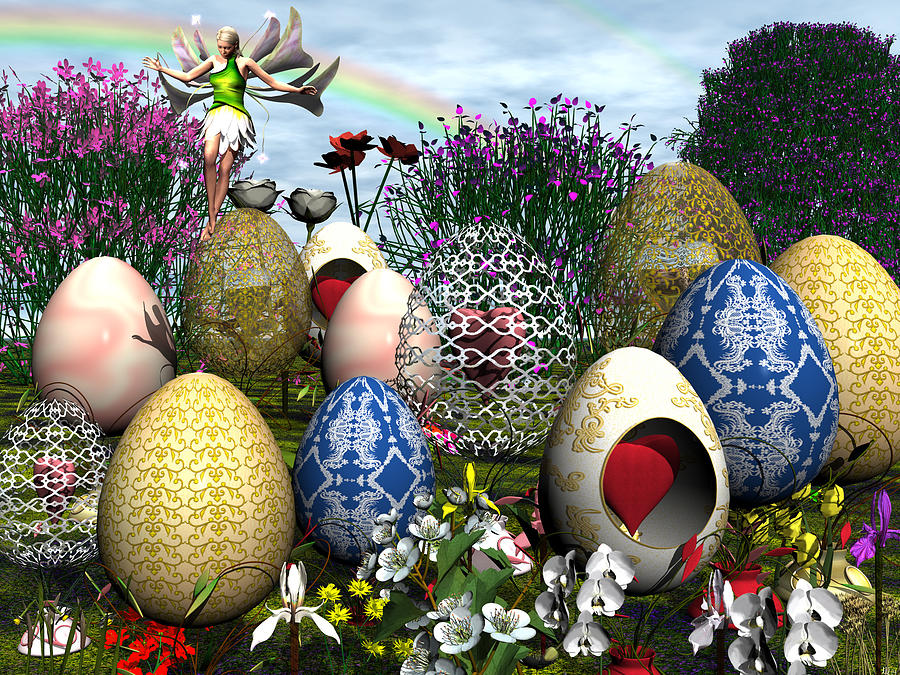 Russian Egg Garden Digital Art by Michele Wilson
