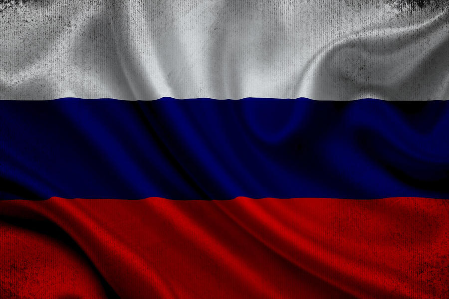 Russian flag waving on canvas Digital Art by Eti Reid