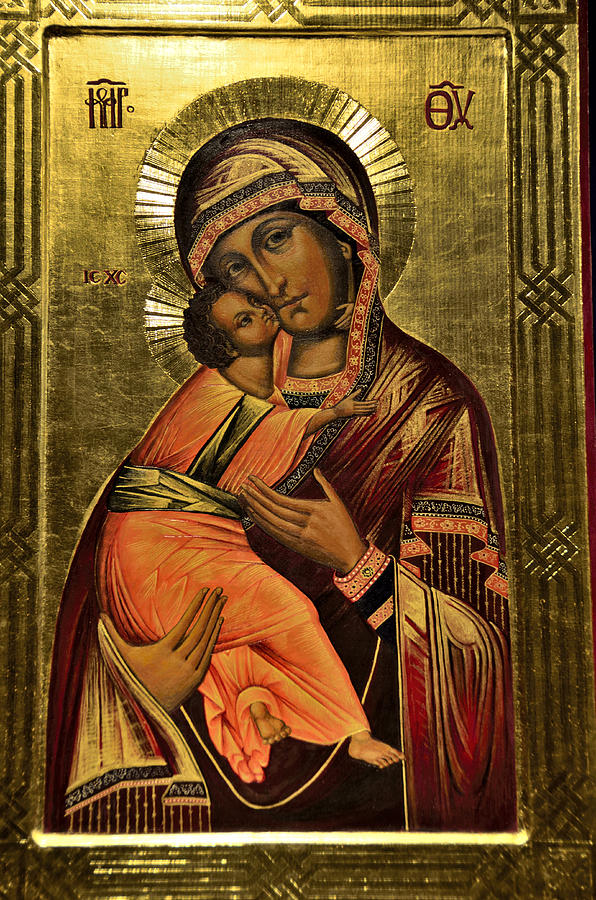 Russian Icon Our Lady Of Vladimir Photograph By Elzbieta Fazel