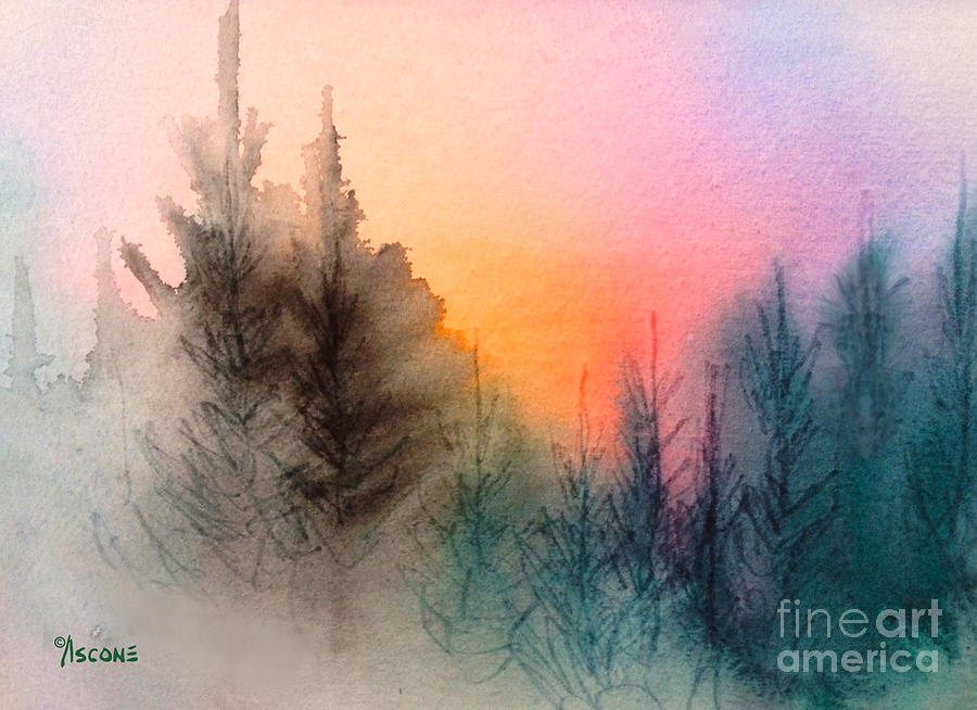 Sunset Painting - Russian Jack Forest by Teresa Ascone