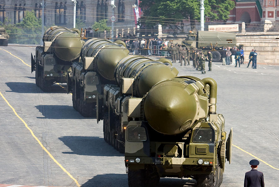 Russian nuclear missiles Topol-M in military parade, Moscow Photograph by Rusm