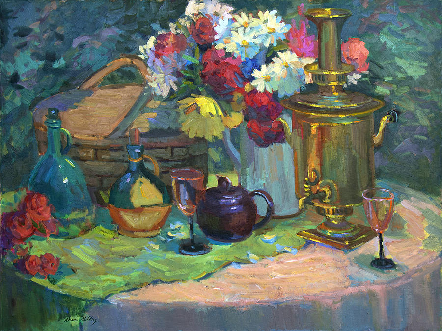 Russian Picnic Still Life Painting by Diane McClary