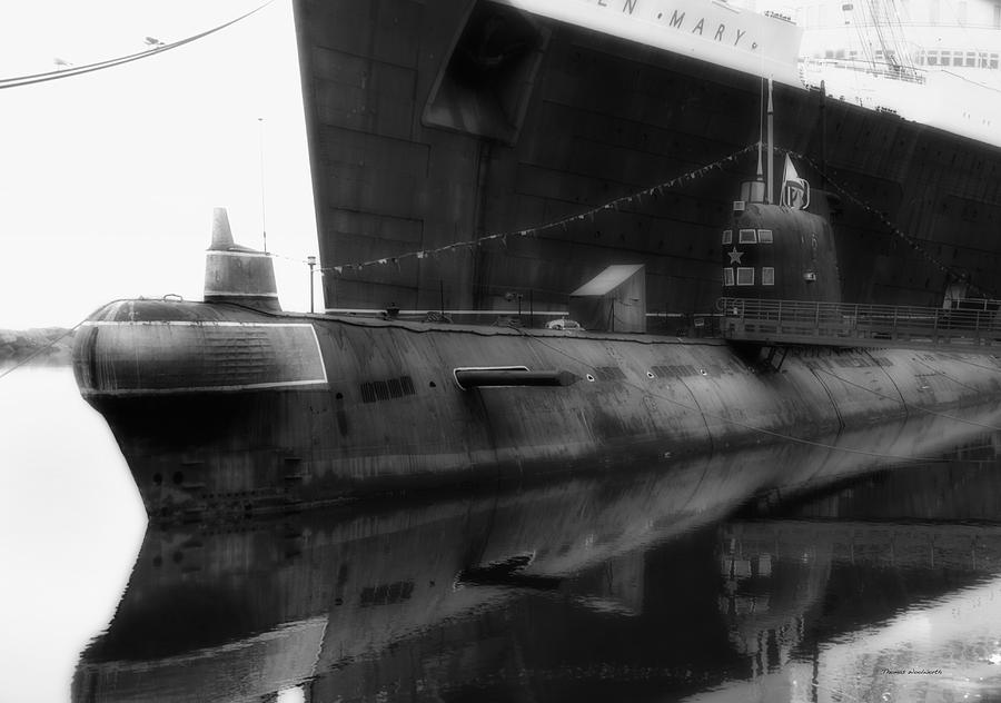Russian Submarine BW Photograph by Thomas Woolworth