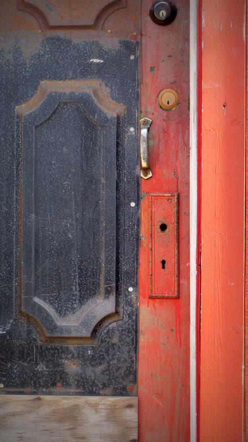 Architecture Photograph - Rust Metal Door Panel by Anita Burgermeister
