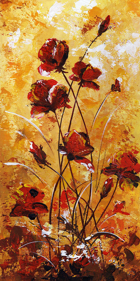 Rust poppies 019 Painting by Edit Voros - Fine Art America