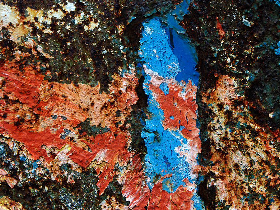 Rust - red and blue abstract Photograph by Matthias Hauser