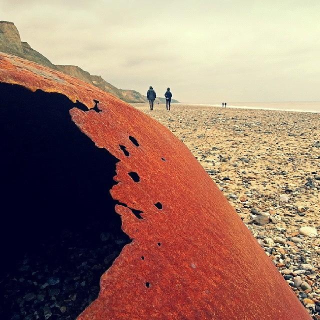 Beach Photograph - #rusted ... #beach  #norfolk #uk by Linandara Linandara