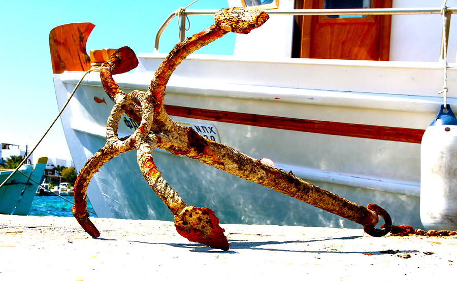 Rusted Anchor Photograph by John Babis