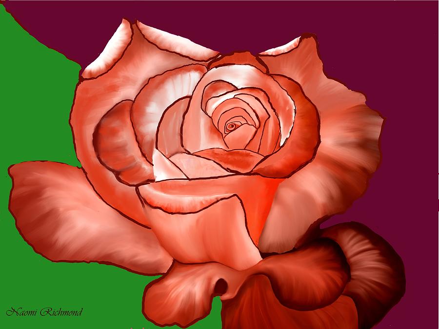 Nature Digital Art - Rusted Copper Rose by Naomi Richmond