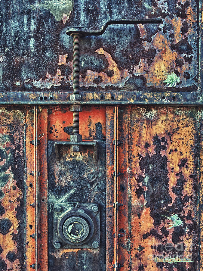 Vintage Photograph - Rusted Latch by Deb Mitchell