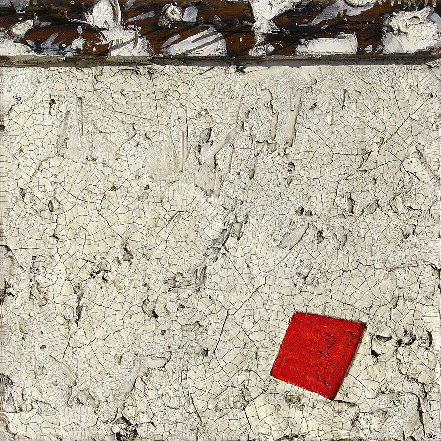 Rusted nails     Red dot Mixed Media by Christopher Schranck