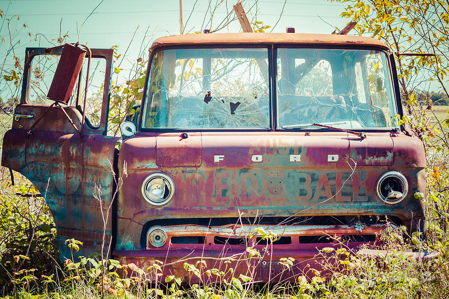 Car Photograph - Rusted Truck by Ashley M Conger