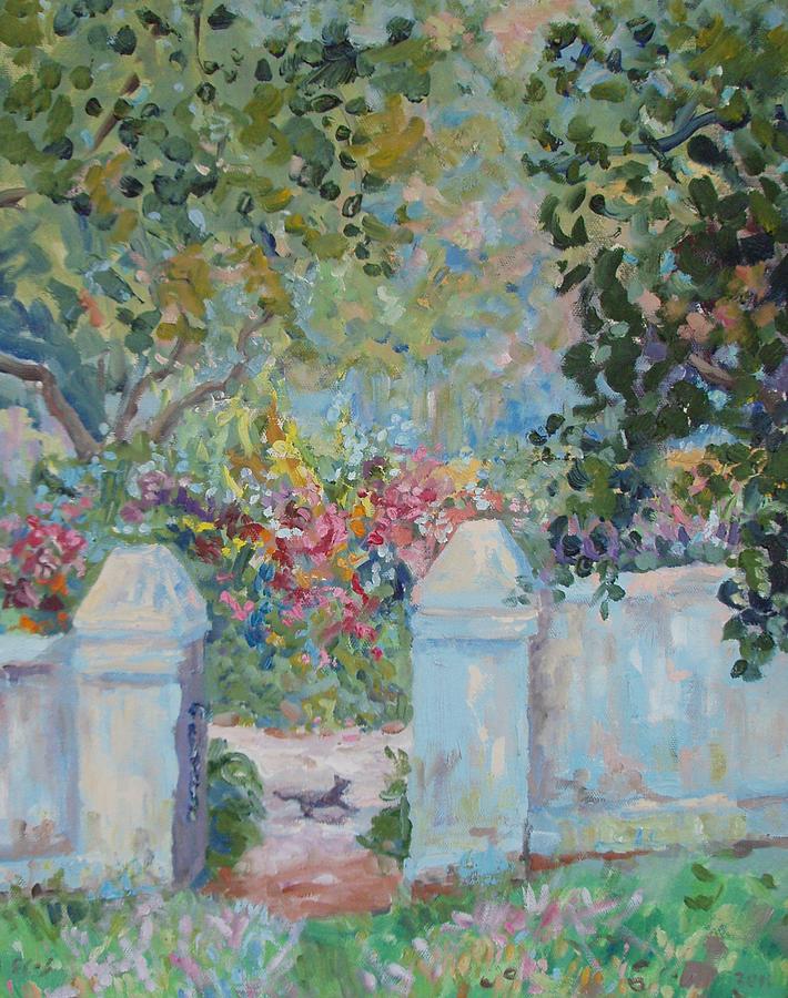 Rustenberg Manor Garden South Africa Painting by Elinor Fletcher