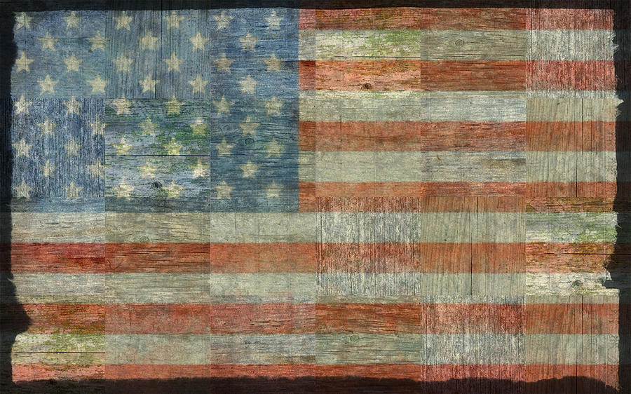 Rustic American Flag Photograph