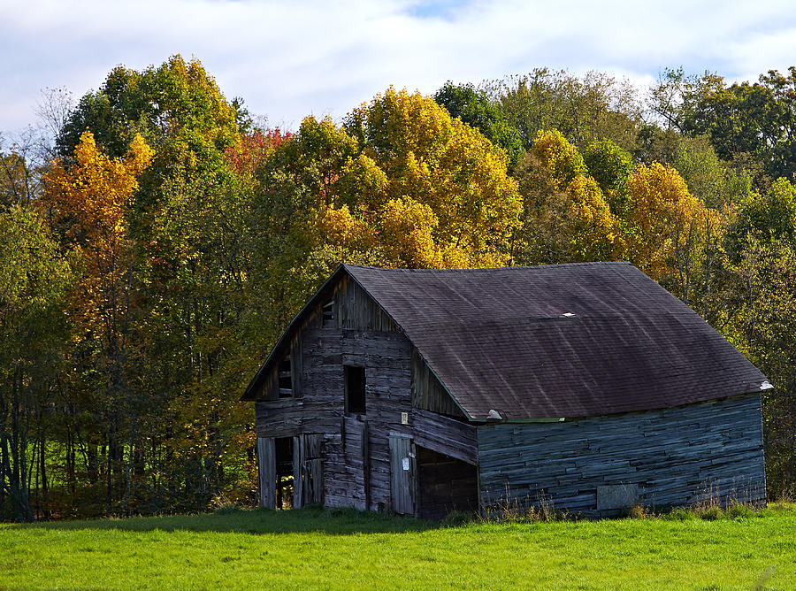 Fall Photograph - Rustic Barn by Brian Simpson
