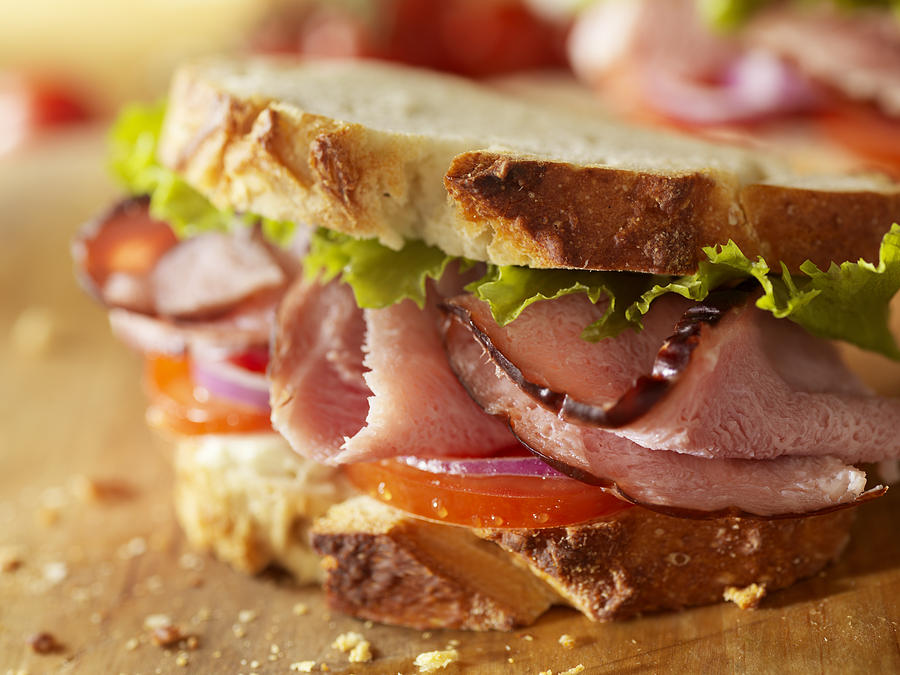 Rustic Black Forest Ham Sandwich Photograph by LauriPatterson