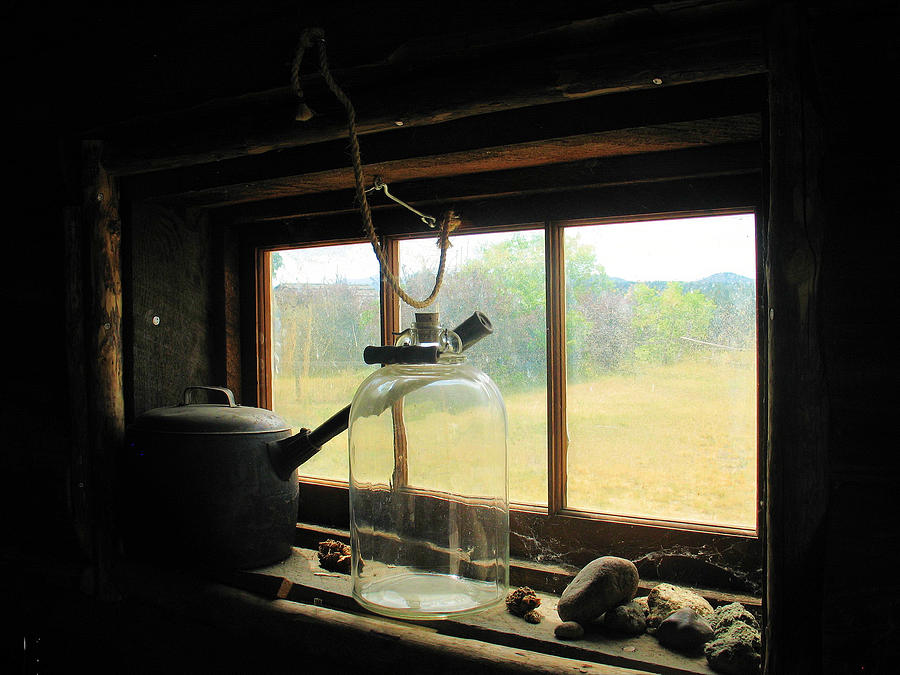 Rustic Cabin Window Sill Photograph by Gerry Bates