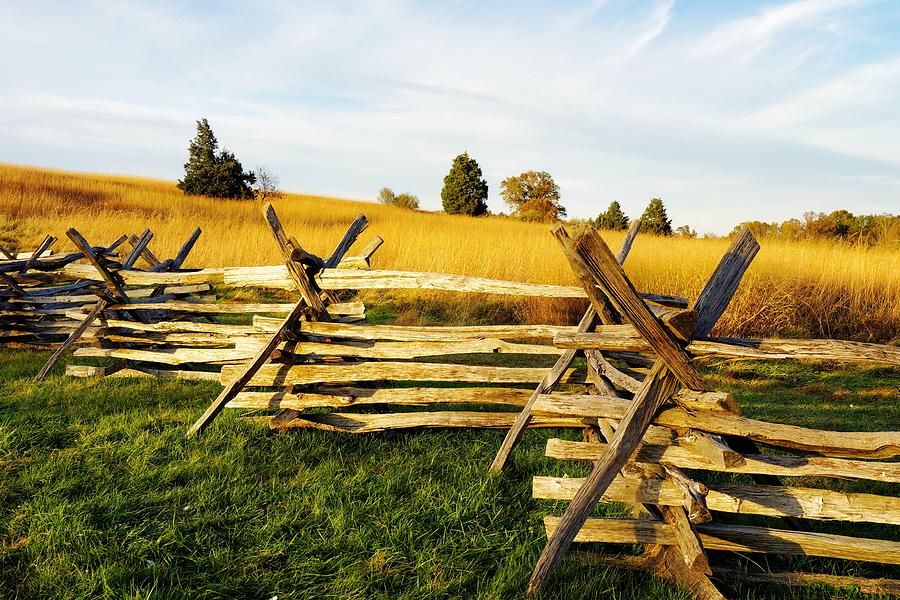 Rustic Fence in the Early Evening Photograph by Jean Goodwin Brooks