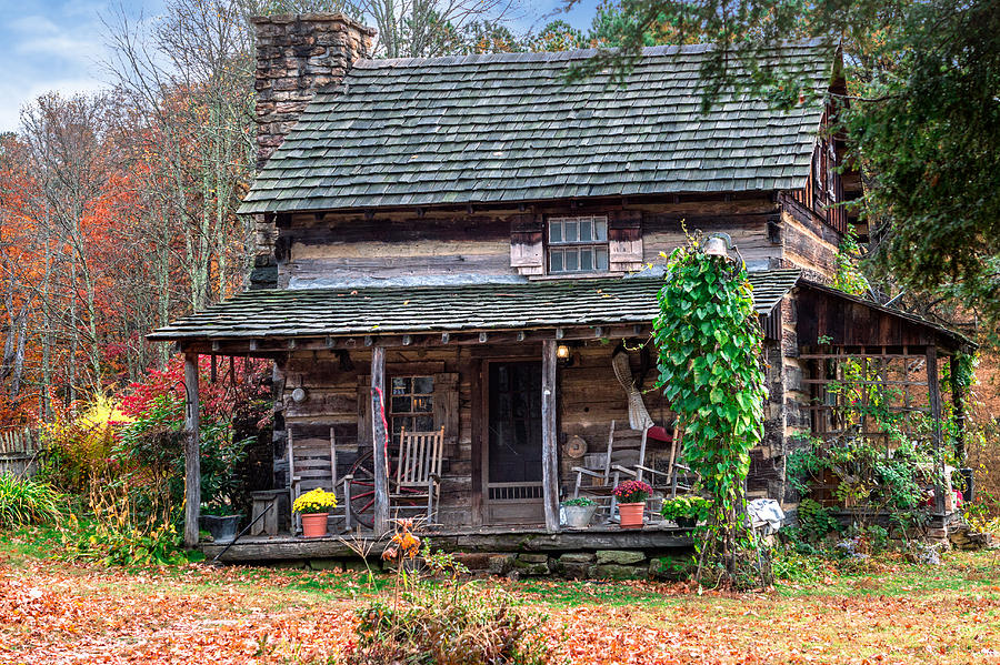 Rustic Log Cabin Photograph by Mary Almond