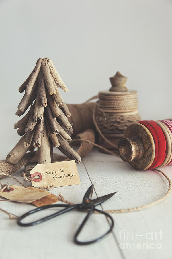 Rustic twine and ribbon for wrapping gifts Photograph by Sandra Cunningham