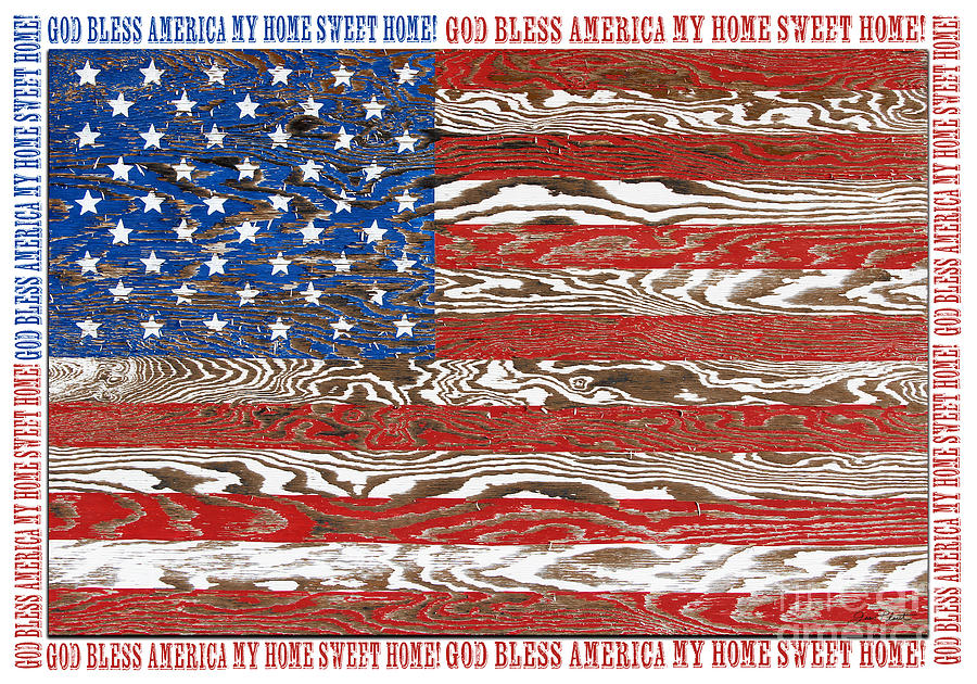 Rustic USA Flag-God Bless-JP2574 Photograph by Jean Plout
