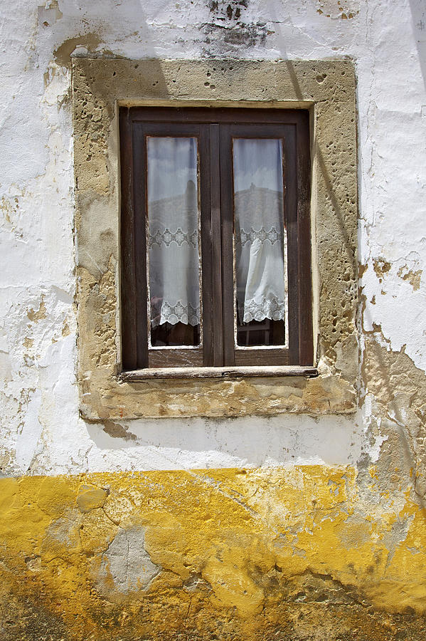 Architecture Photograph - Rustic Window of Medieval Obidos by David Letts