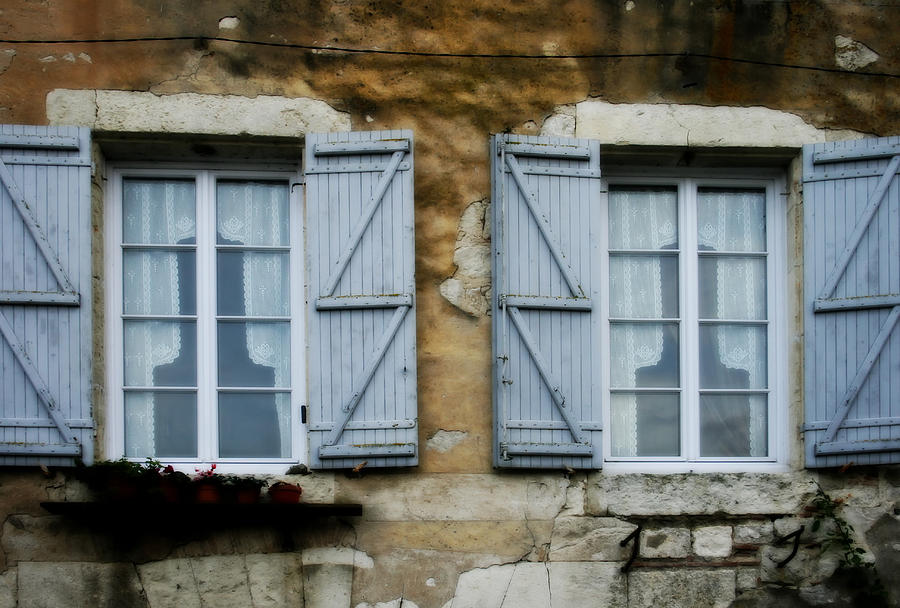 Rustic Wooden Window Shutters Photograph by Georgia Fowler