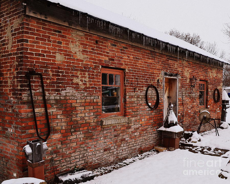 Rustic Workshop in Winter Photograph by Amy Lucid