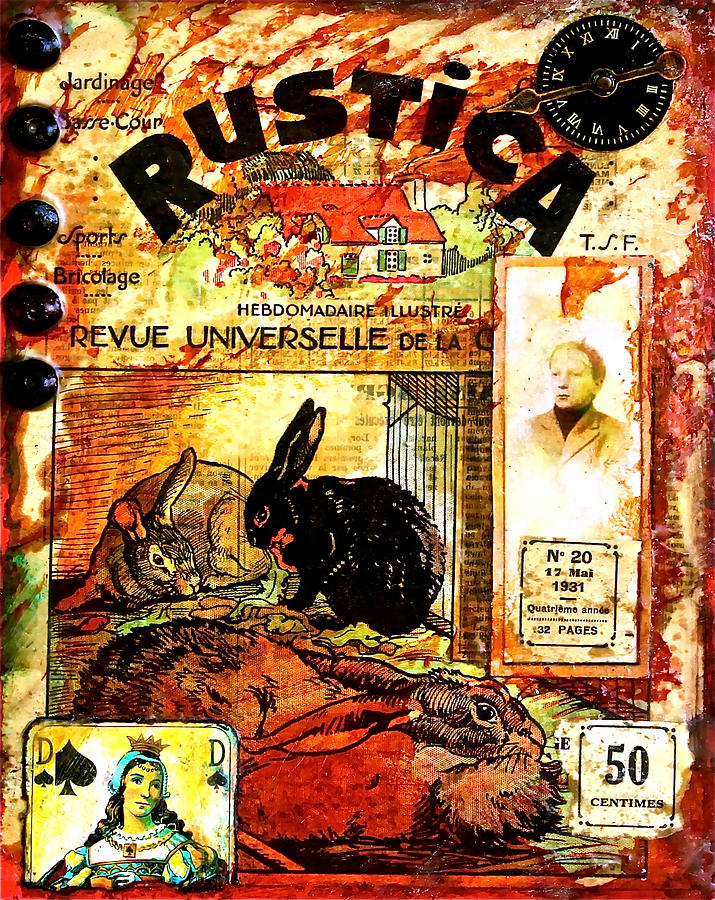 Rabbit Mixed Media - Rustica by Bellesouth Studio
