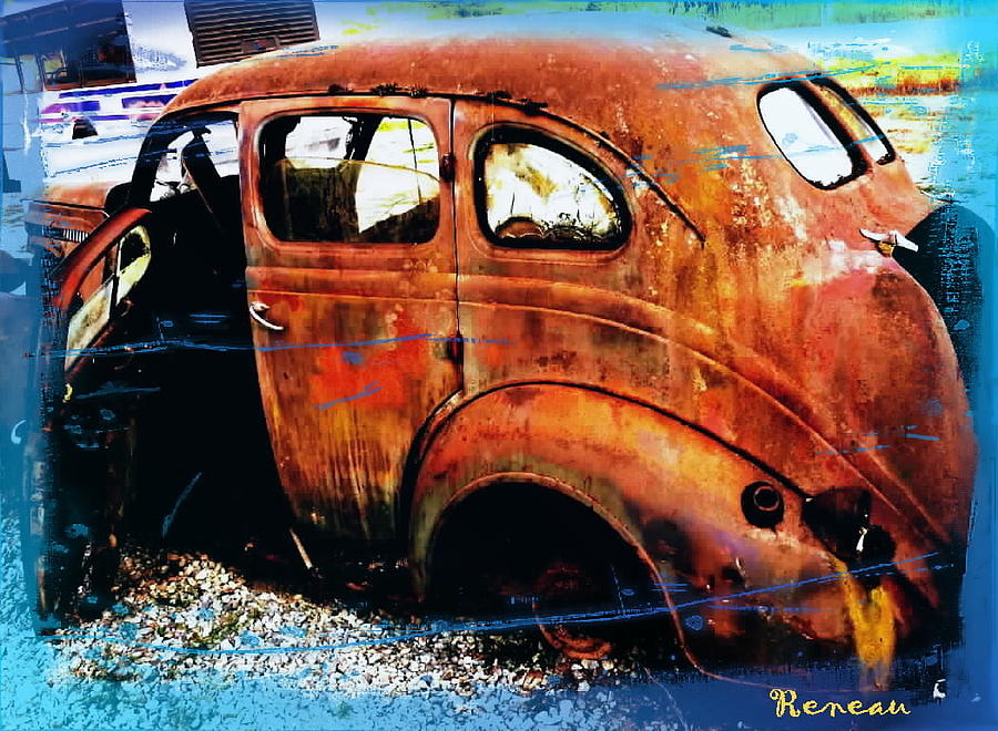 Rusty 1937 Plymouth Photograph by A L Sadie Reneau
