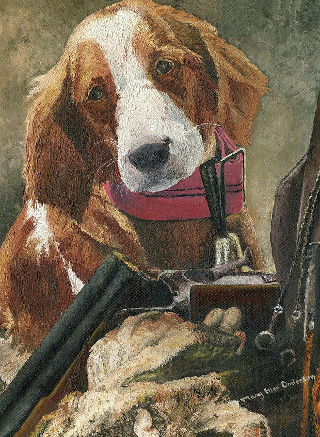 Fathers Day Painting - Rusty - A Hunting Dog by Mary Ellen Anderson