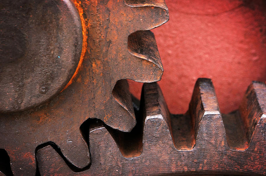 Rusty And Metallic Gear Wheel Photograph by Mikel Martinez de Osaba