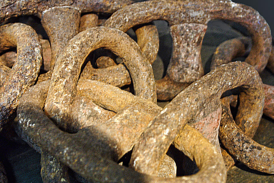 Travel Photograph - Rusty Antique Ship Chain by Linda Phelps