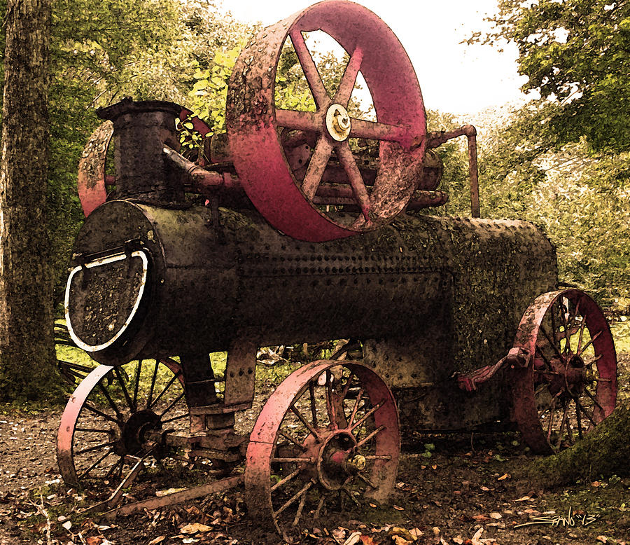 Rusty Antique Steam Engine Photograph by Michael Spano