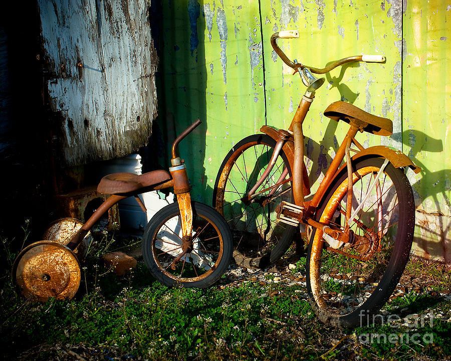 Bicycle Photograph - Rusty Bike Rides by Sonja Quintero