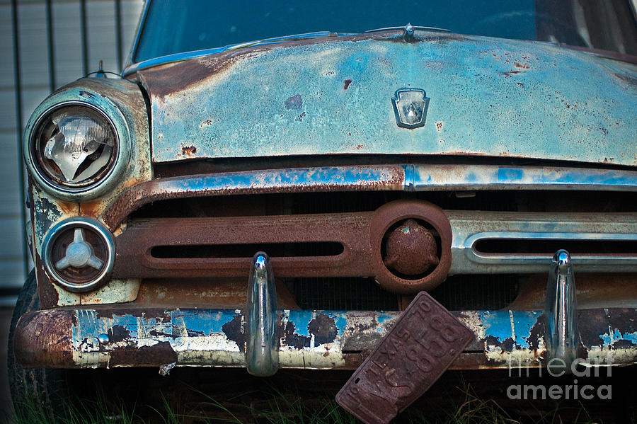 Car Photograph - Rusty Blues by Sonja Quintero