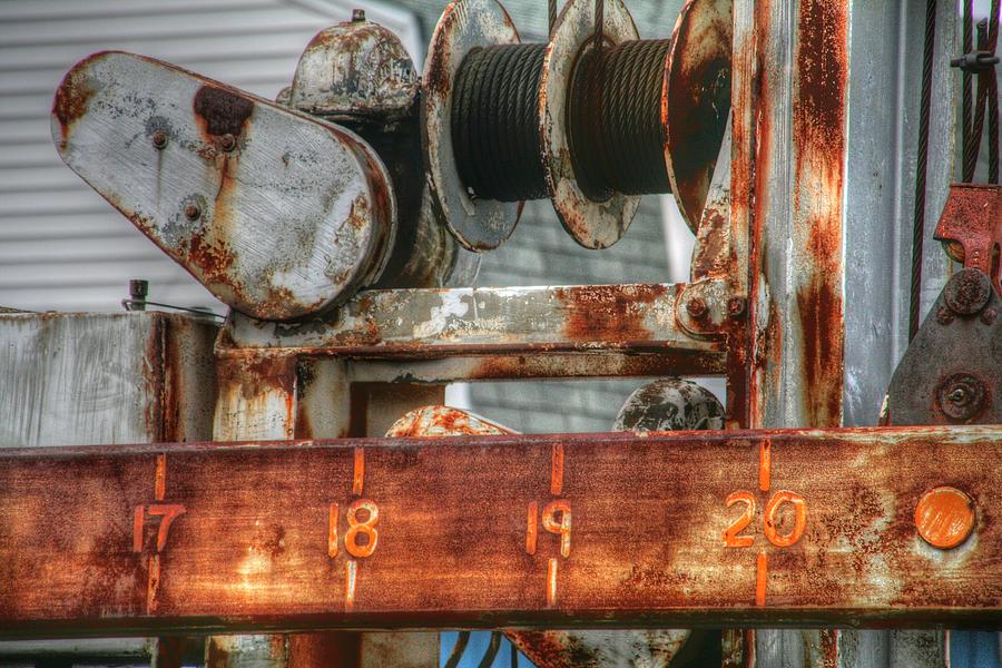 Boat Photograph - Rusty Boat Lift by Heather Allen
