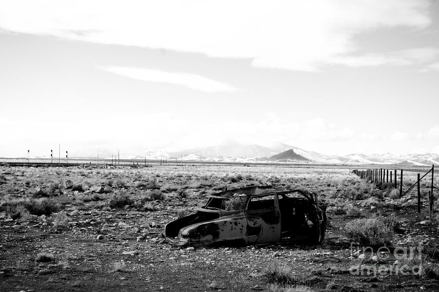 Rusty Car 3 - Black And White Photograph by Scott Sawyer