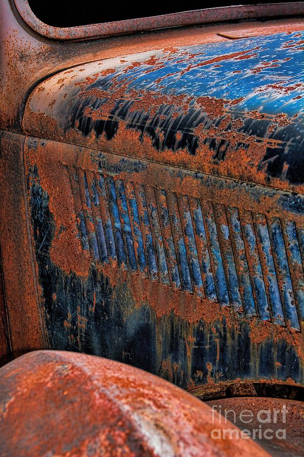 Rusty Car Junkyard Hood 2 Photograph by Henry Kowalski