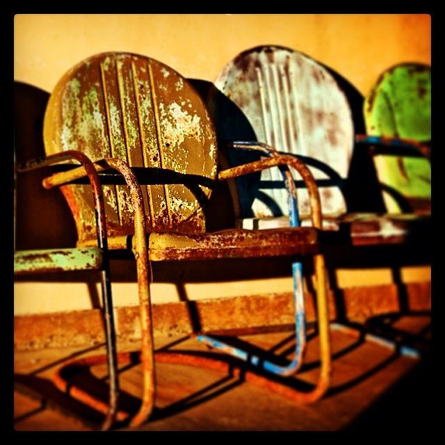 Vintage Photograph - Rusty chairs by Beth Young