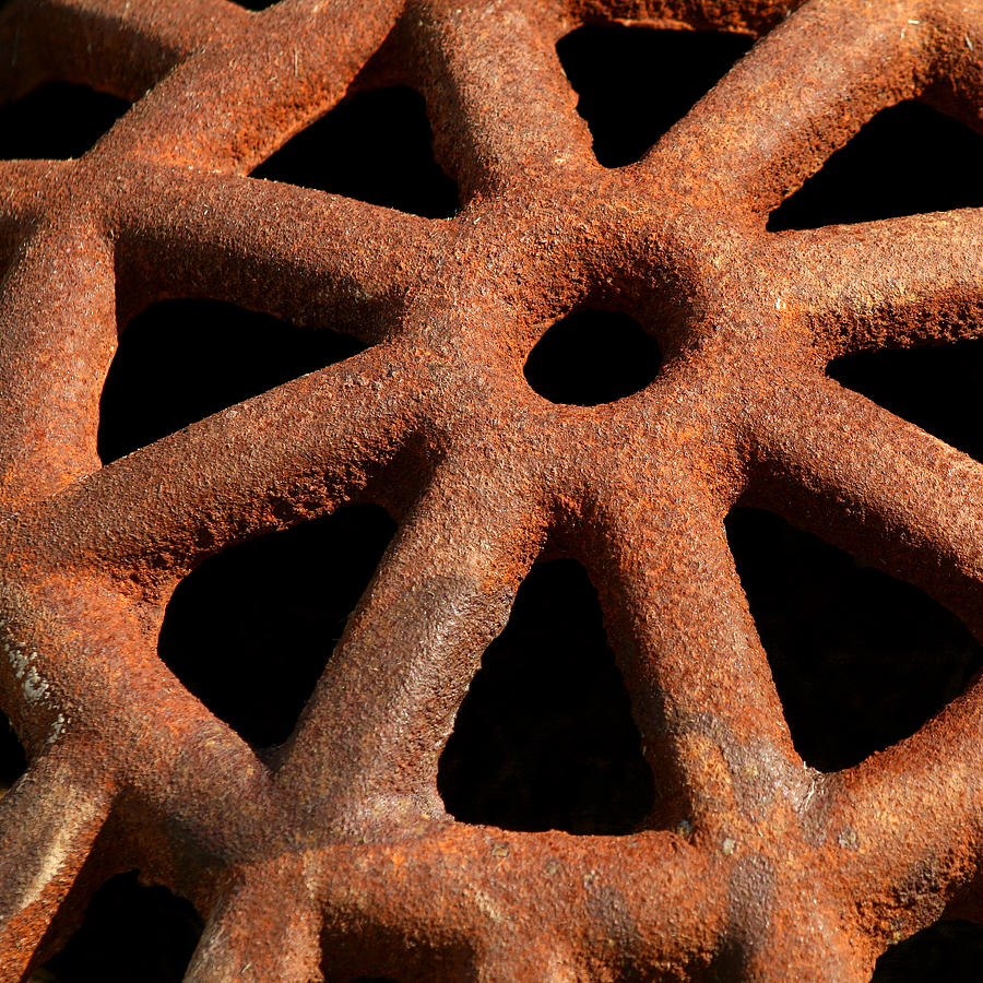 Pattern Photograph - Rusty Drain Grate by Art Block Collections
