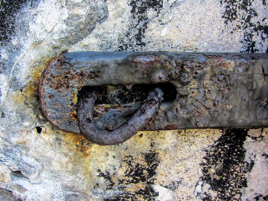 Rusty Dusty and Grimy Lock Plate Photograph by Kathy Clark