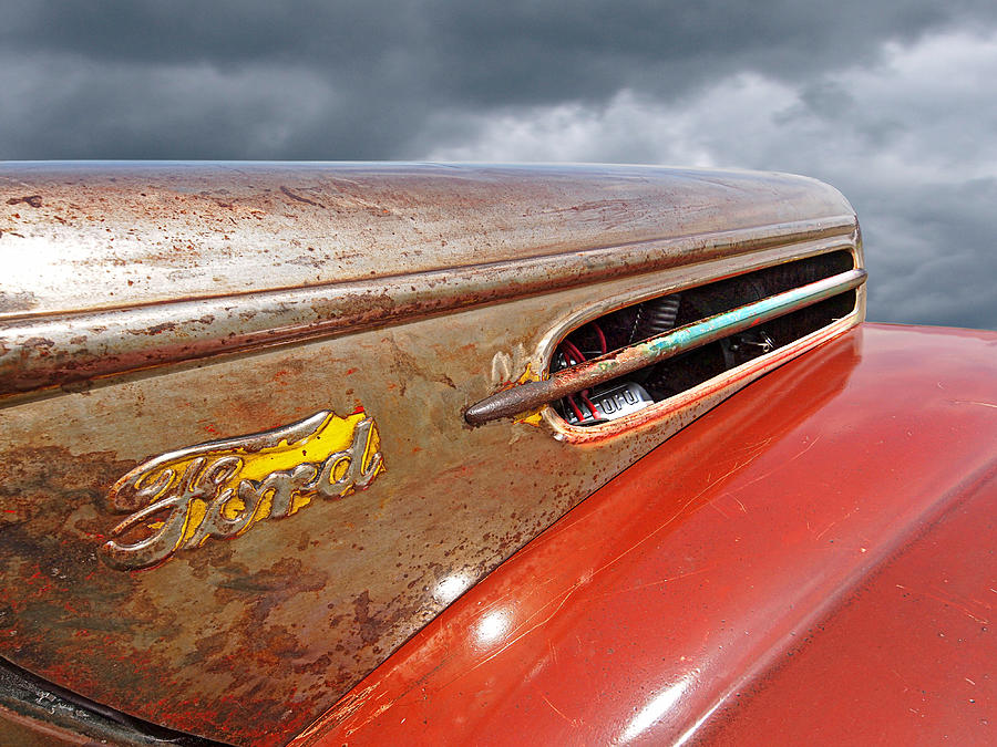 Rusty Ford Hood and Fender 1942 Photograph by Gill Billington