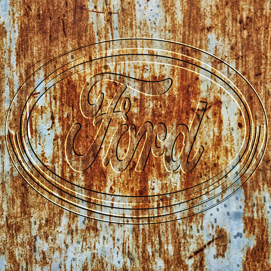 Rusty Ford logo Photograph by Paulo Goncalves