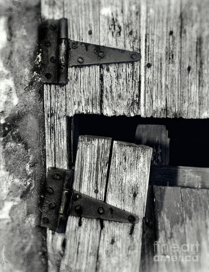Rusty Hinges Black and White Photograph by Pam  Holdsworth