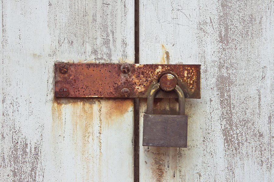 Vintage Photograph - Rusty lock by Tom Gowanlock